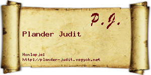 Plander Judit névjegykártya